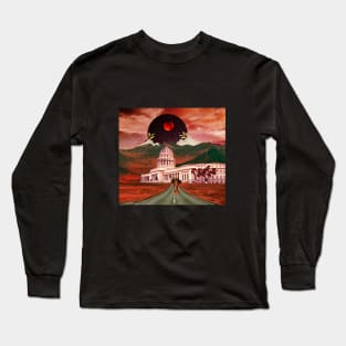 White House Red moon Collage Long Sleeve T-Shirt